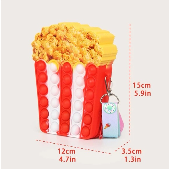 Girls mini crossbody bag popcorn simulation bubble push - Picture 4 of 8